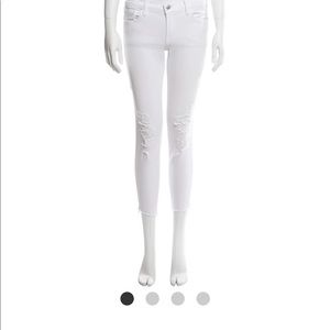 J Brand distressed white skinny jeans